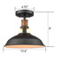Farmhouse Semi Flush Mount Ceiling Light Black Barn Shade